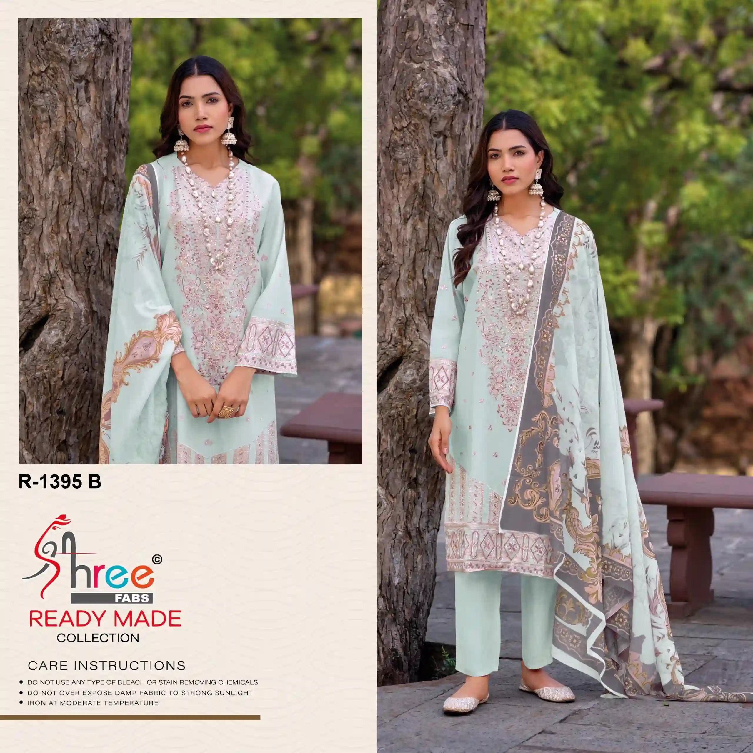Shree Fab Desin 1395 Desin 1395 Wholesale Pakistani Readymade Salwar Suit Catalog — Wholesale Pakistani Suits, Shree Fabs wholesale from Surat — view 3